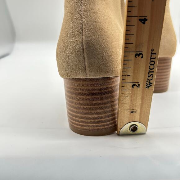 Ralph Lauren Boots Womens 9.5B Tan Wynne Leather‎ Suede Ankle Zip Bootie - Picture 5 of 14